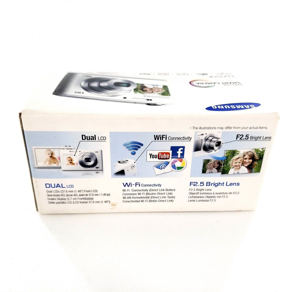 Samsung DualView DV150F 16.2MP Digital Camera White Complete In Box Tested Works - Picture 13 of 14